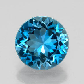 Topázio azul natural 2,16ct, corte redondo, VVS
