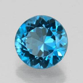 Topázio azul natural 2,16ct, corte redondo, VVS