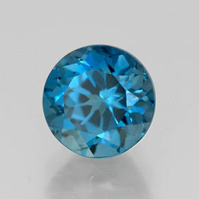 Topázio azul natural 1,84ct, corte redondo, VS