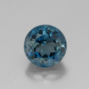 Topázio azul natural 2,10ct, corte redondo, VS