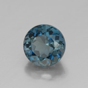 Topázio azul natural 2,10ct, corte redondo, VS