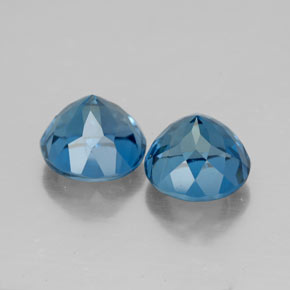 Pedras preciosas de topázio azul natural de  ct, corte redondo, VVS-VS