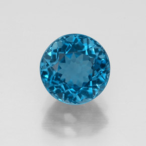 Topázio azul natural 1,97ct, corte redondo, VS