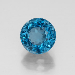 Topázio azul natural 1,97ct, corte redondo, VS
