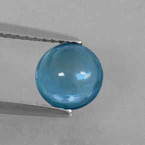 Topázio azul natural 1,49ct, corte redondo, transparente