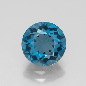 Topázio azul natural 2,08ct, corte redondo, VVS