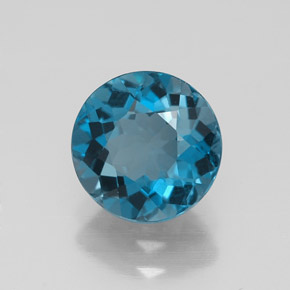 Topázio azul natural 2,08ct, corte redondo, VVS