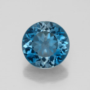 Topázio azul natural 2,10ct, corte redondo, VVS