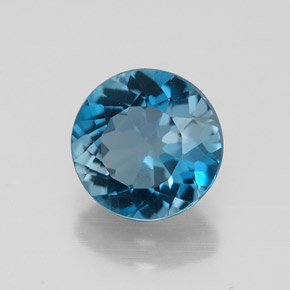 Topázio azul natural 2,10ct, corte redondo, VVS