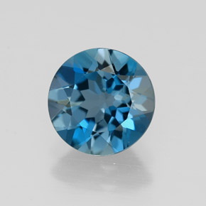 Topázio azul natural 2,04ct, corte redondo, VVS-VS