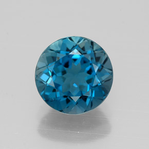Topázio azul natural 2,25ct, corte redondo, VVS-VS