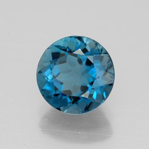 Topázio azul natural 2,25ct, corte redondo, VVS-VS