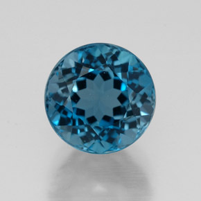 Topázio azul natural 2,99ct, corte redondo, VVS-VS