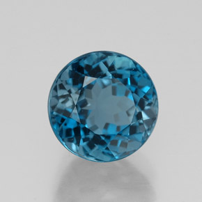 Topázio azul natural 2,99ct, corte redondo, VVS-VS