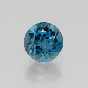 Topázio azul natural 1,47ct, corte redondo, VVS-VS