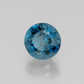 Topázio azul natural 1,47ct, corte redondo, VVS-VS