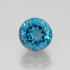 Topázio azul natural 1,88ct, corte redondo, VS