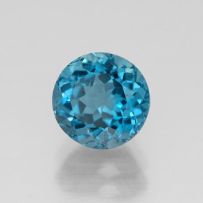 Topázio azul natural 1,88ct, corte redondo, VS