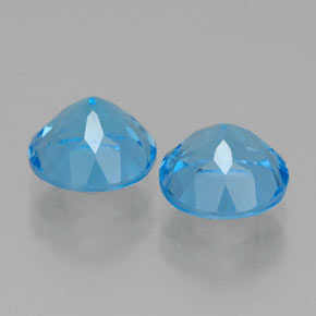 Pedras preciosas de topázio azul natural de  ct, corte redondo, VVS