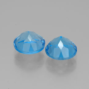 Pedras preciosas de topázio azul natural de  ct, corte redondo, VVS
