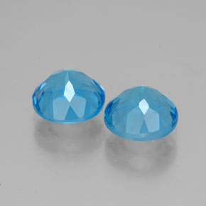 Pedras preciosas de topázio azul natural de  ct, corte redondo, VVS