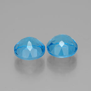 Pedras preciosas de topázio azul natural de  ct, corte redondo, VVS