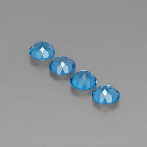Pedras preciosas de topázio azul natural de  ct, corte redondo, VVS