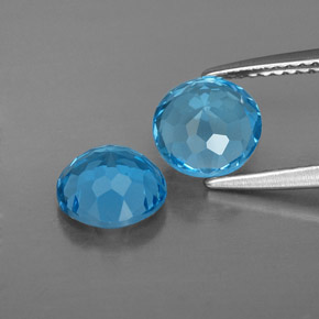 Pedras preciosas de topázio azul natural de  ct, corte redondo, VVS-VS