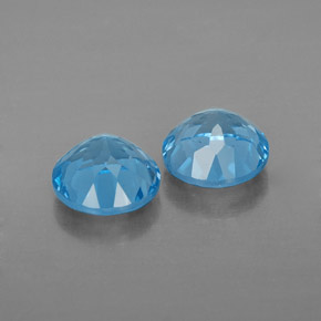 Pedras preciosas de topázio azul natural de  ct, corte redondo, VVS-VS