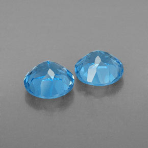 Pedras preciosas de topázio azul natural de  ct, corte redondo, VVS-VS