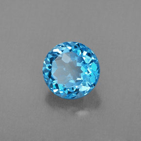 Topázio azul natural 1,83ct, corte redondo, VS