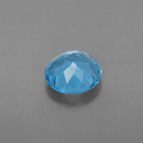 Topázio azul natural 1,64ct, corte redondo, VVS