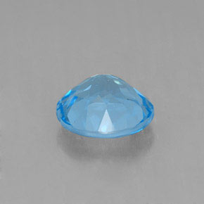 Topázio azul natural 1,37ct, corte redondo, VVS-VS