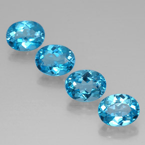Pedras preciosas de topázio azul natural de  ct, corte oval, VVS
