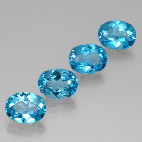 Pedras preciosas de topázio azul natural de  ct, corte oval, VVS