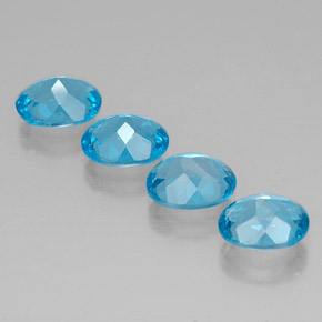 Pedras preciosas de topázio azul natural de  ct, corte oval, VVS