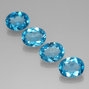 Pedras preciosas de topázio azul natural de  ct, corte oval, VVS