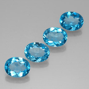 Pedras preciosas de topázio azul natural de  ct, corte oval, VVS