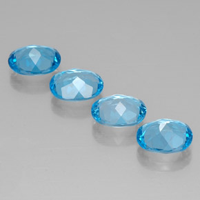 Pedras preciosas de topázio azul natural de  ct, corte oval, VVS