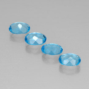 Pedras preciosas de topázio azul natural de  ct, corte oval, VVS