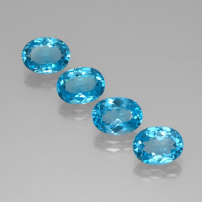 Pedras preciosas de topázio azul natural de  ct, corte oval, VVS