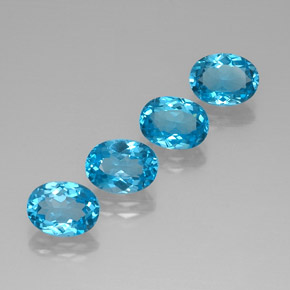 Pedras preciosas de topázio azul natural de  ct, corte oval, VVS