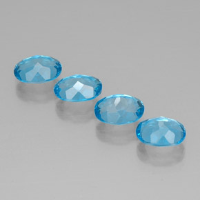 Pedras preciosas de topázio azul natural de  ct, corte oval, VVS