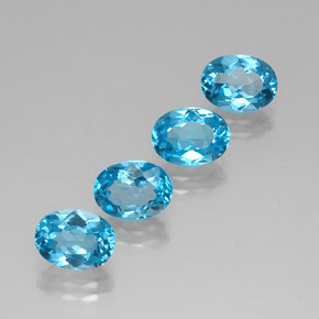 Pedras preciosas de topázio azul natural de  ct, corte oval, VVS