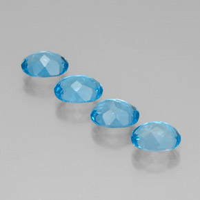 Pedras preciosas de topázio azul natural de  ct, corte oval, VVS