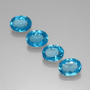 Topázio azul natural 5,89ct, corte oval, VVS