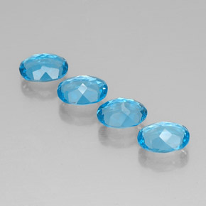 Topázio azul natural 5,89ct, corte oval, VVS