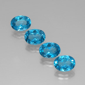 Pedras preciosas de topázio azul natural de  ct, corte oval, VVS