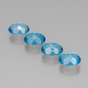 Pedras preciosas de topázio azul natural de  ct, corte oval, VVS