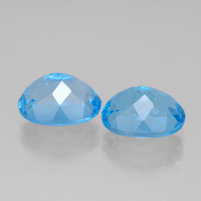 Pedras preciosas de topázio azul natural de  ct, corte oval, VVS
